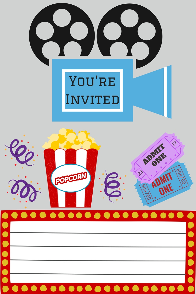 Free Printables | Printable Movie Night Invite inside Free Printable Movie Ticket Birthday Party Invitations