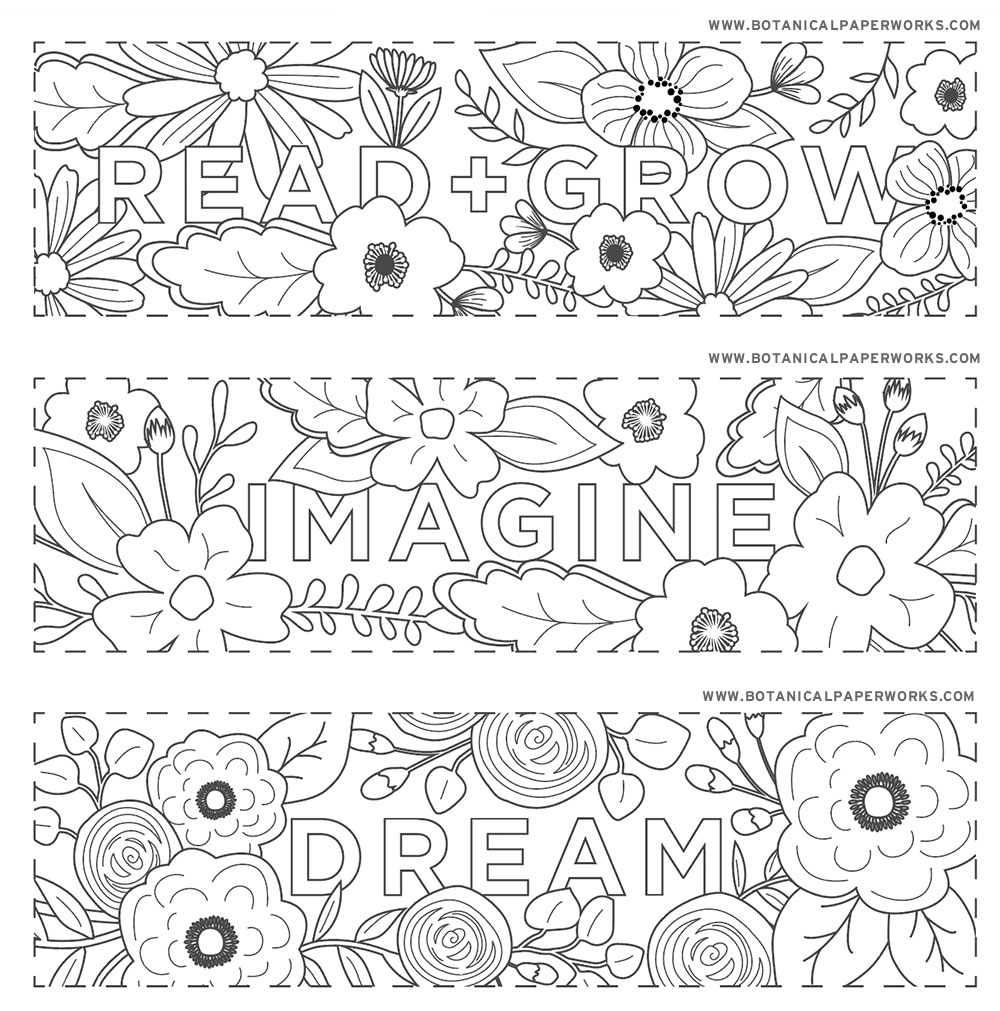 Free Printables} Read + Grow Coloring Bookmarks For Back-To-School inside Free Printable Book Marks