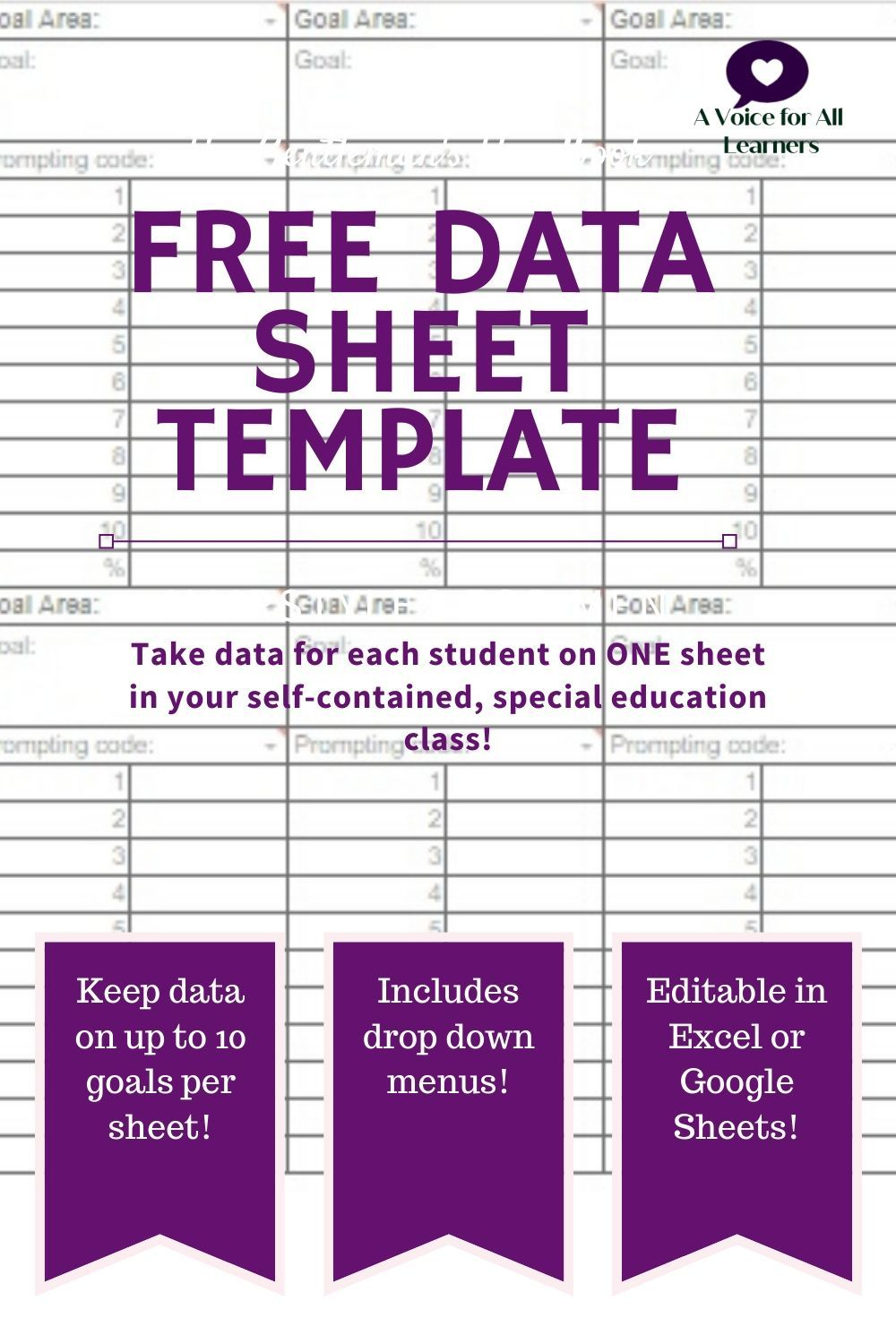 Free Progress Monitoring Data Sheet | Special Education Data regarding Free Printable Data Sheets