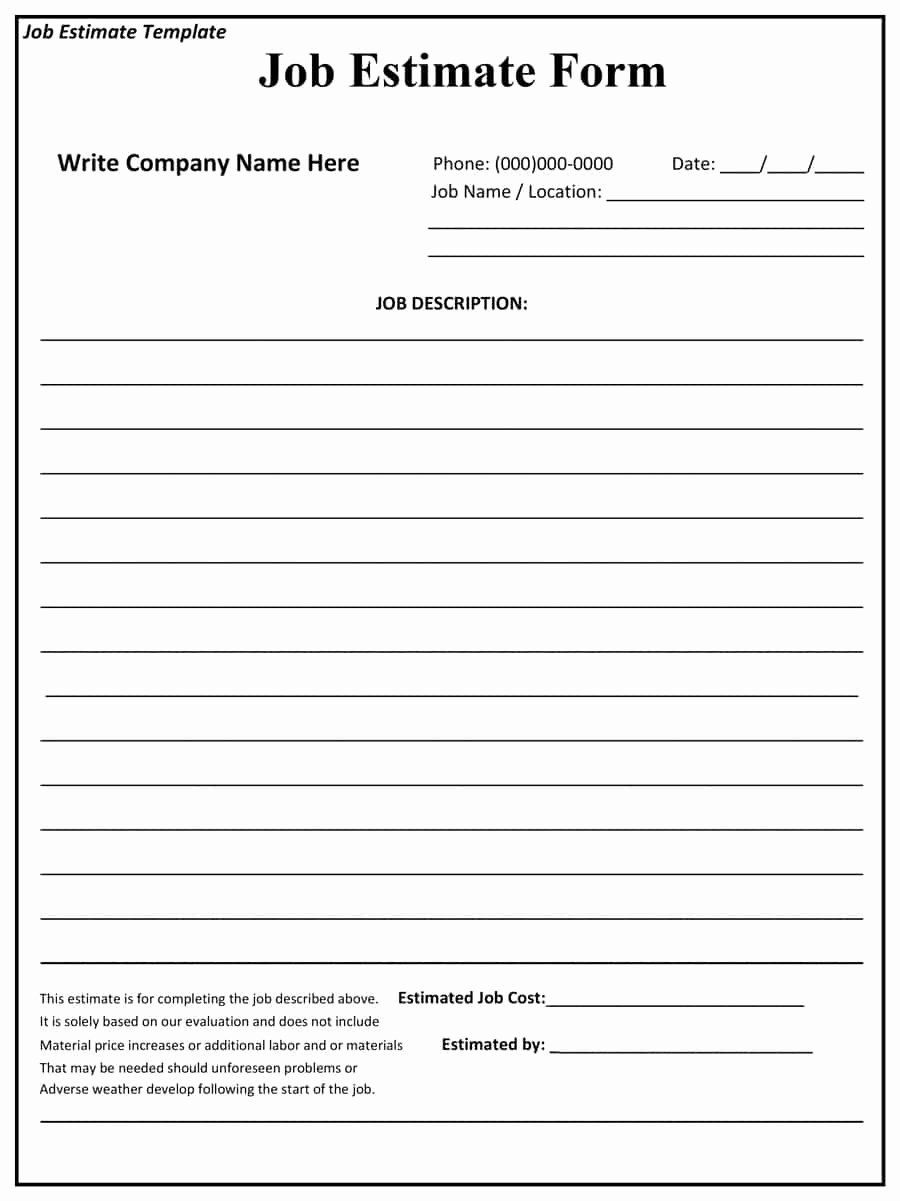 Free Proposal Form Template | Shooters Journal | Estimate Template pertaining to Free Printable Proposal Forms