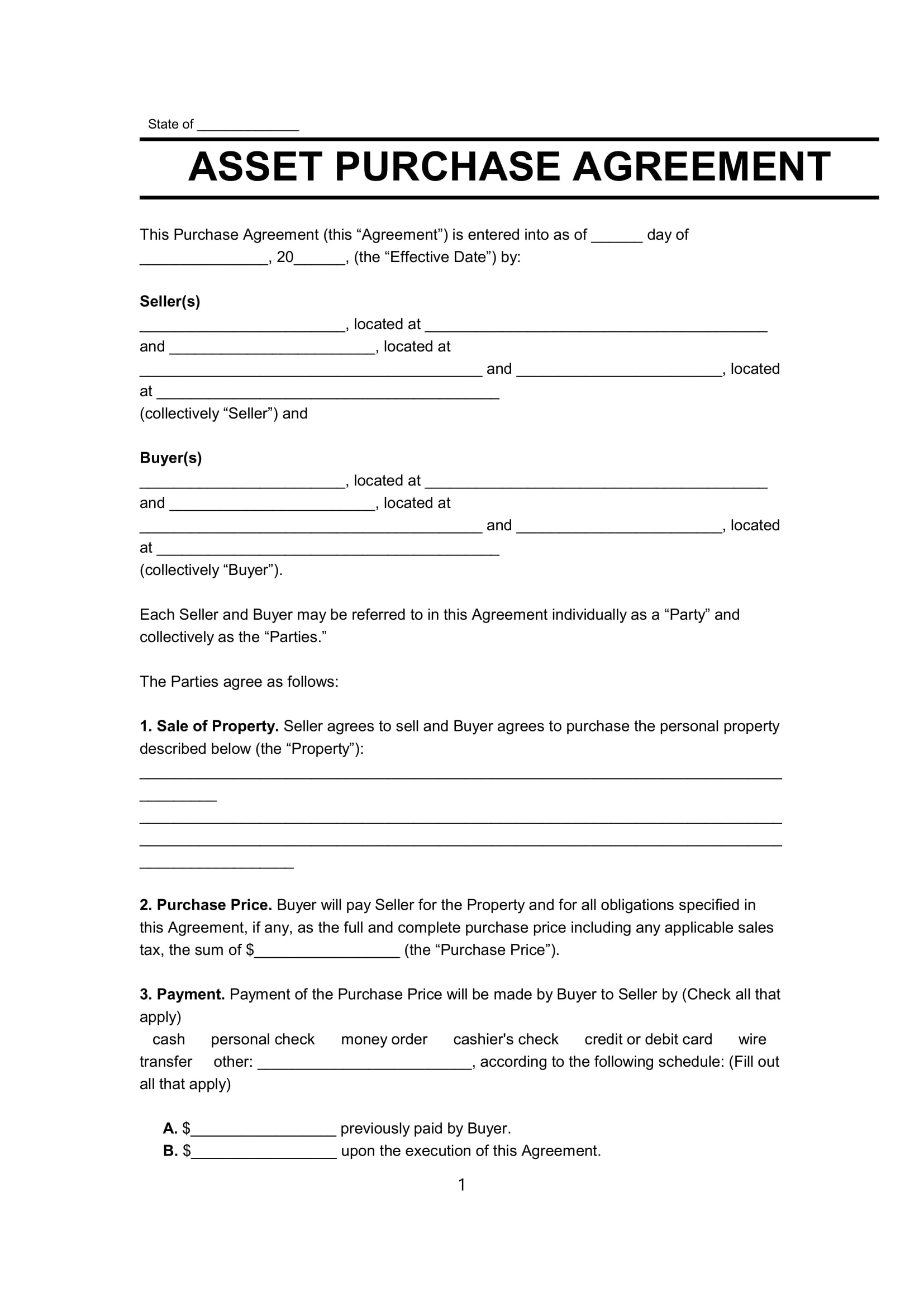 Free Purchase Agreement Template | Pdf &amp;amp; Word pertaining to Free Printable Purchase Agreement Template