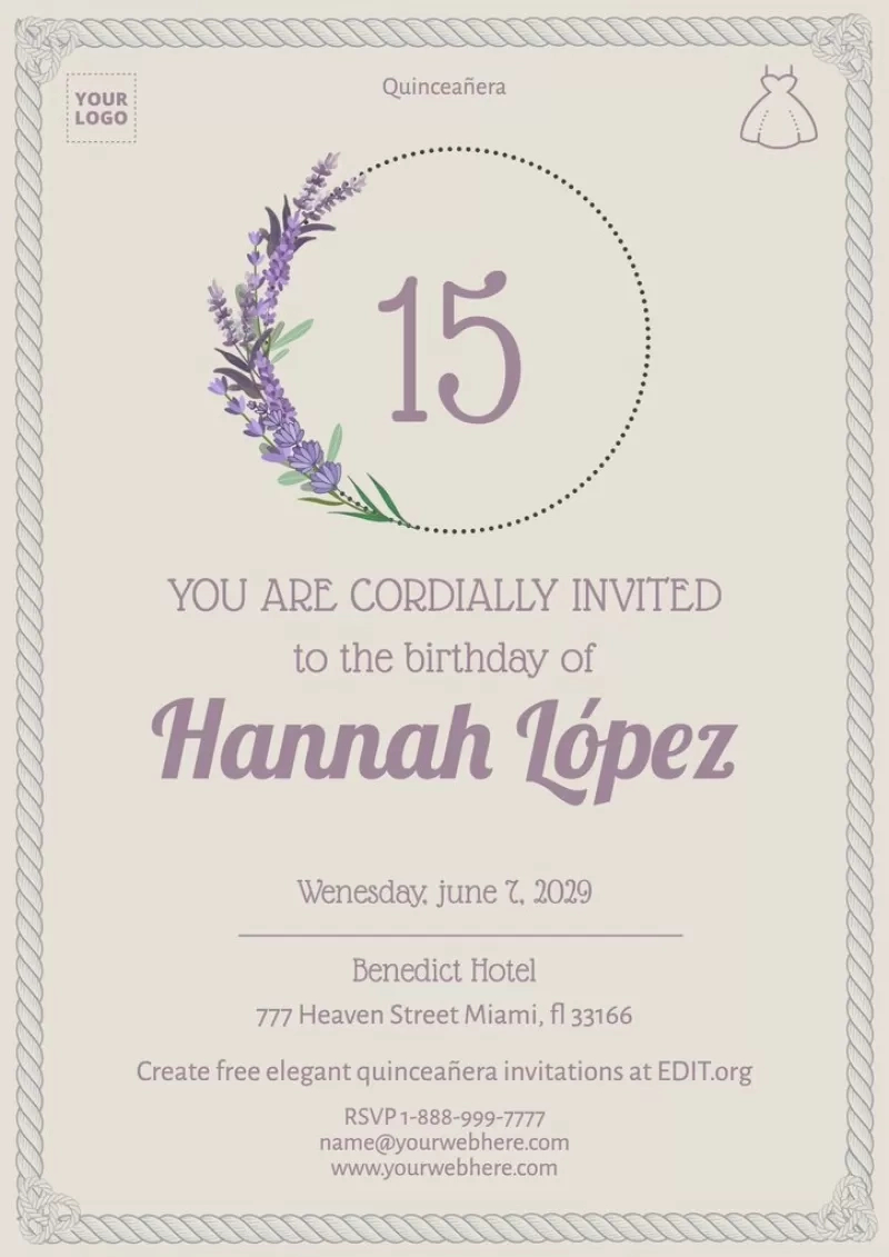 Free Quinceañera Invitation Templates in Free Printable Quinceanera Invitations