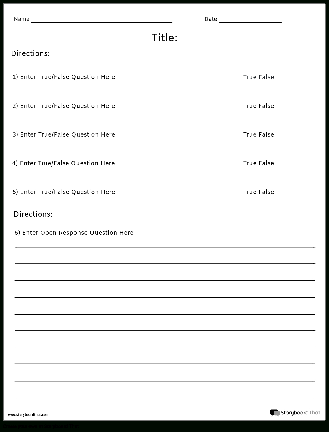 Free Quiz Maker: Online Templates For Teachers&amp;#039; Tests intended for Free Printable Test Maker