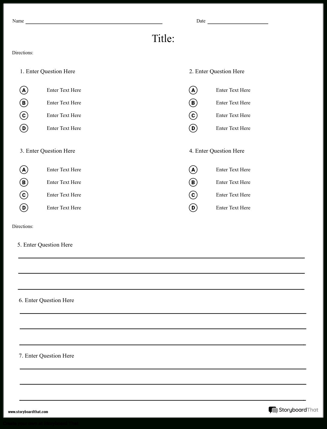 Free Quiz Maker: Online Templates For Teachers&amp;#039; Tests throughout Free Printable Test Maker for Teachers