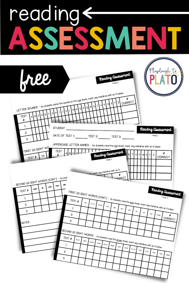 Free Reading Assessment - Playdough To Plato with Free Printable Reading Assessment Test