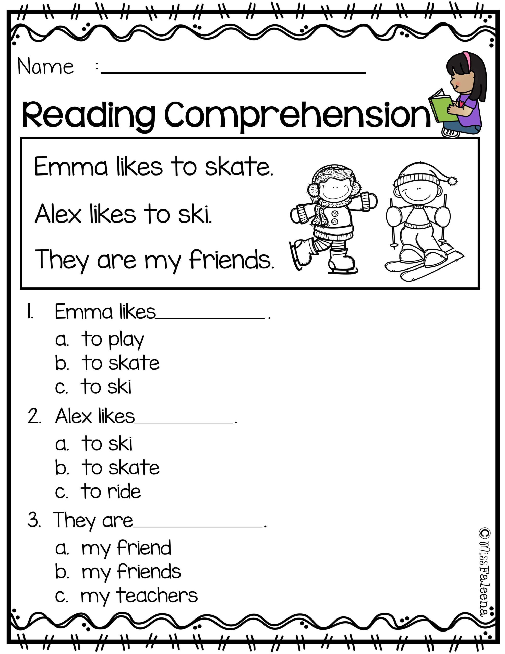 Free Reading Comprehension Passages For Kindergarten And 375 intended for Free Printable Reading Activities for Kindergarten