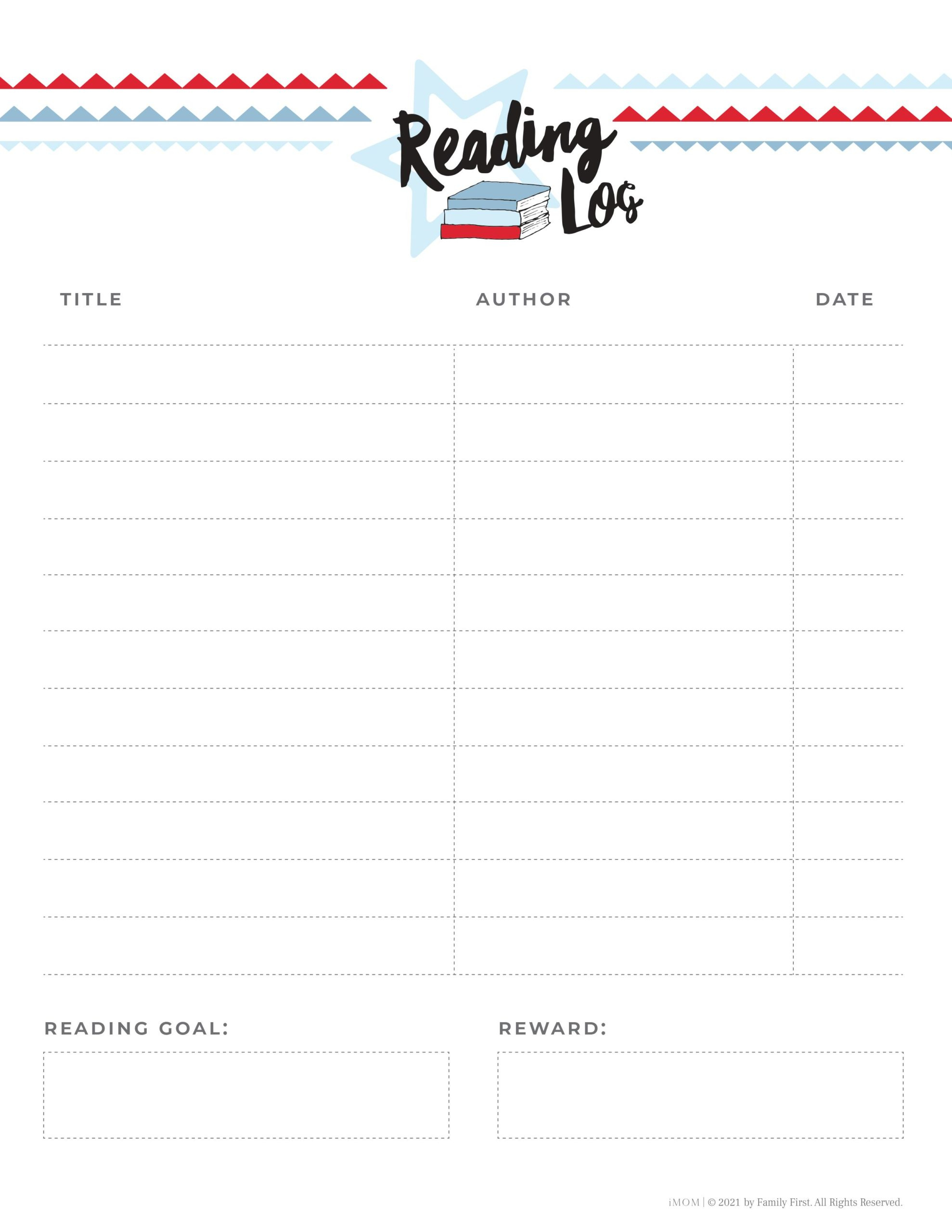 Free Reading Log Printable For Kids - Imom in Free Printable Reading Logs for Children