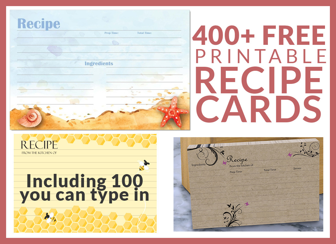 Free Recipe Cards - Cookbook People for Free Printable Recipe Cards