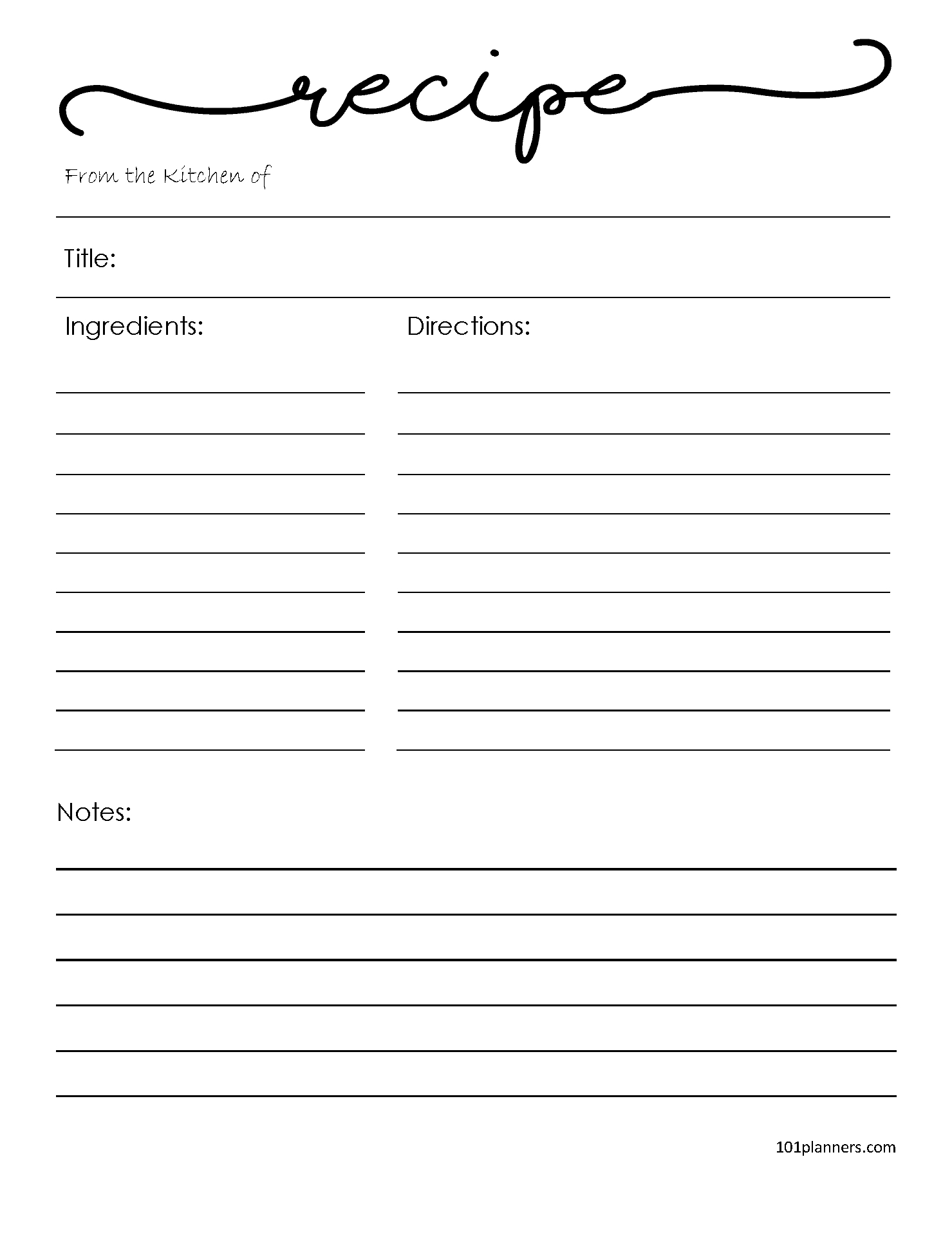 Free Recipe Template (Editable) | Edit Online / Word / Pdf for Free Printable Recipe Templates