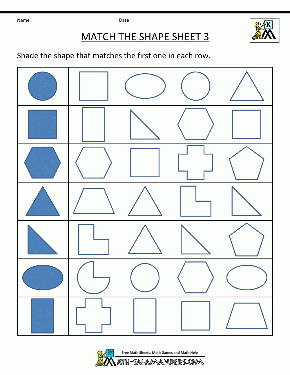 Free Shape Worksheets Kindergarten inside Shapes Worksheets Printable Free