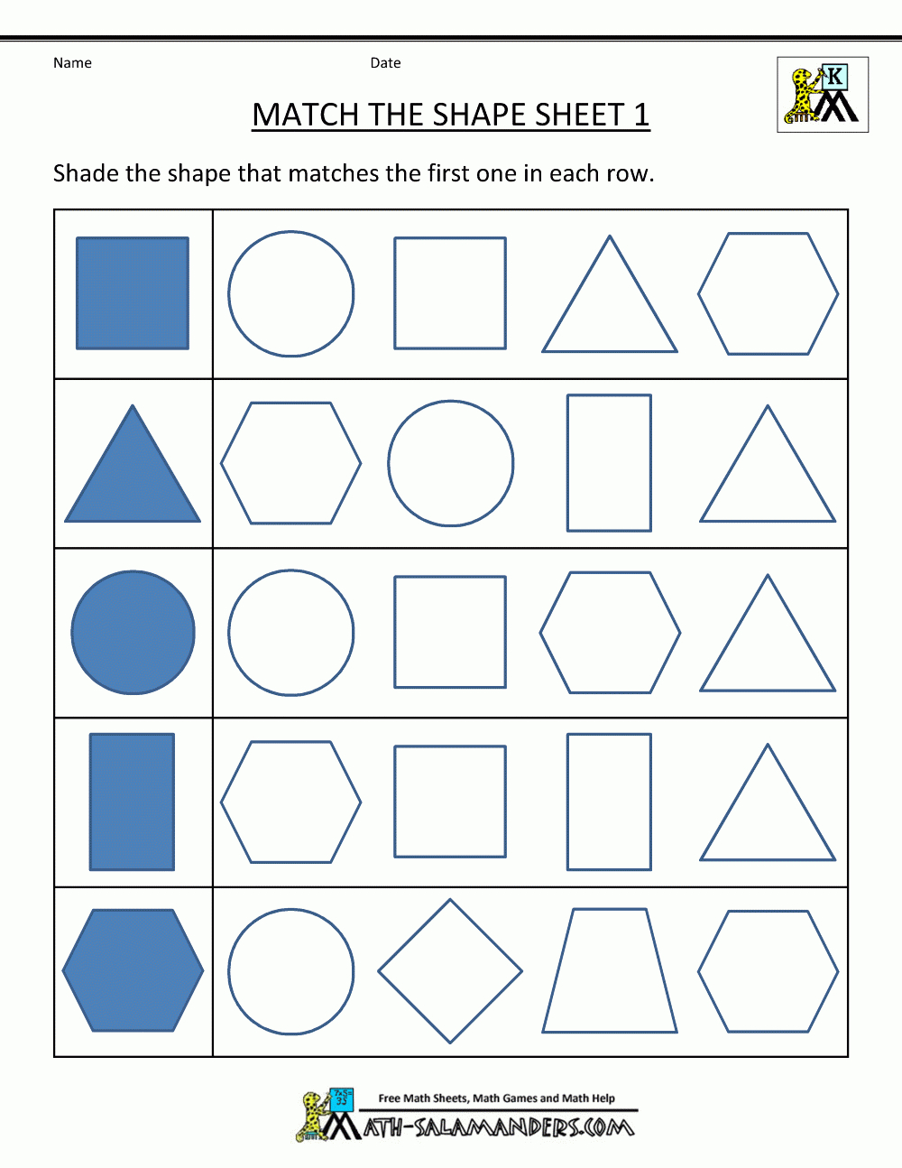 Free Shape Worksheets Kindergarten throughout Shapes Worksheets Printable Free