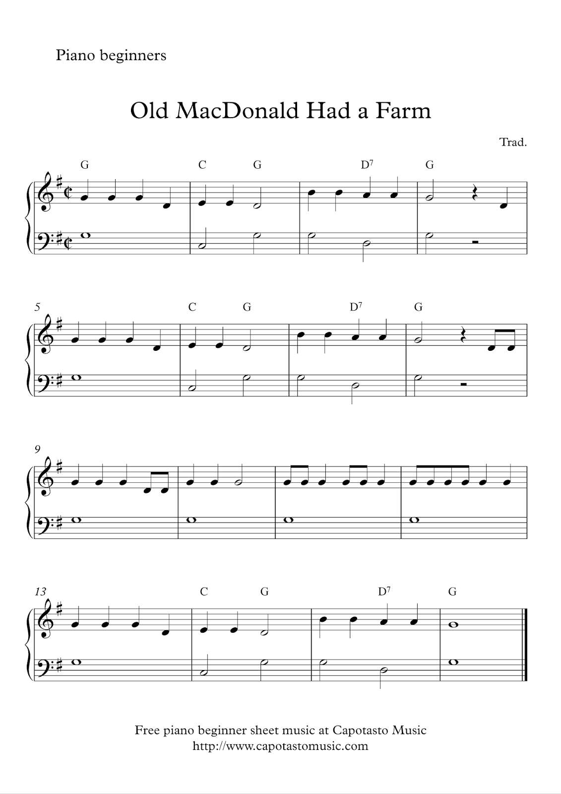 Free Sheet Music Scores: Piano Beginners | Piano Sheet Music with regard to Piano Sheet Music For Beginners Popular Songs Free Printable