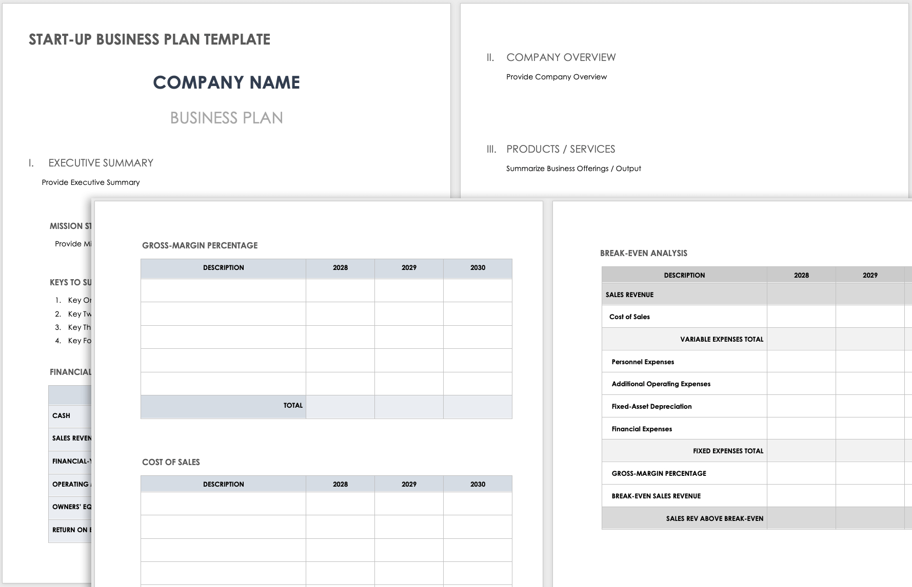 Free Simple Business Plan Templates | Smartsheet with regard to Free Printable Simple Business Plan Template