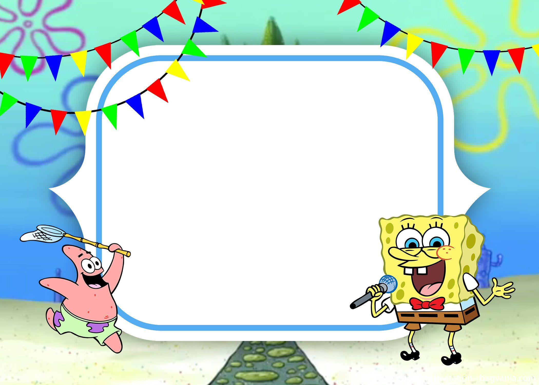 Free Spongebob Birthday Invitation Template in Spongebob Free Printable Invitations