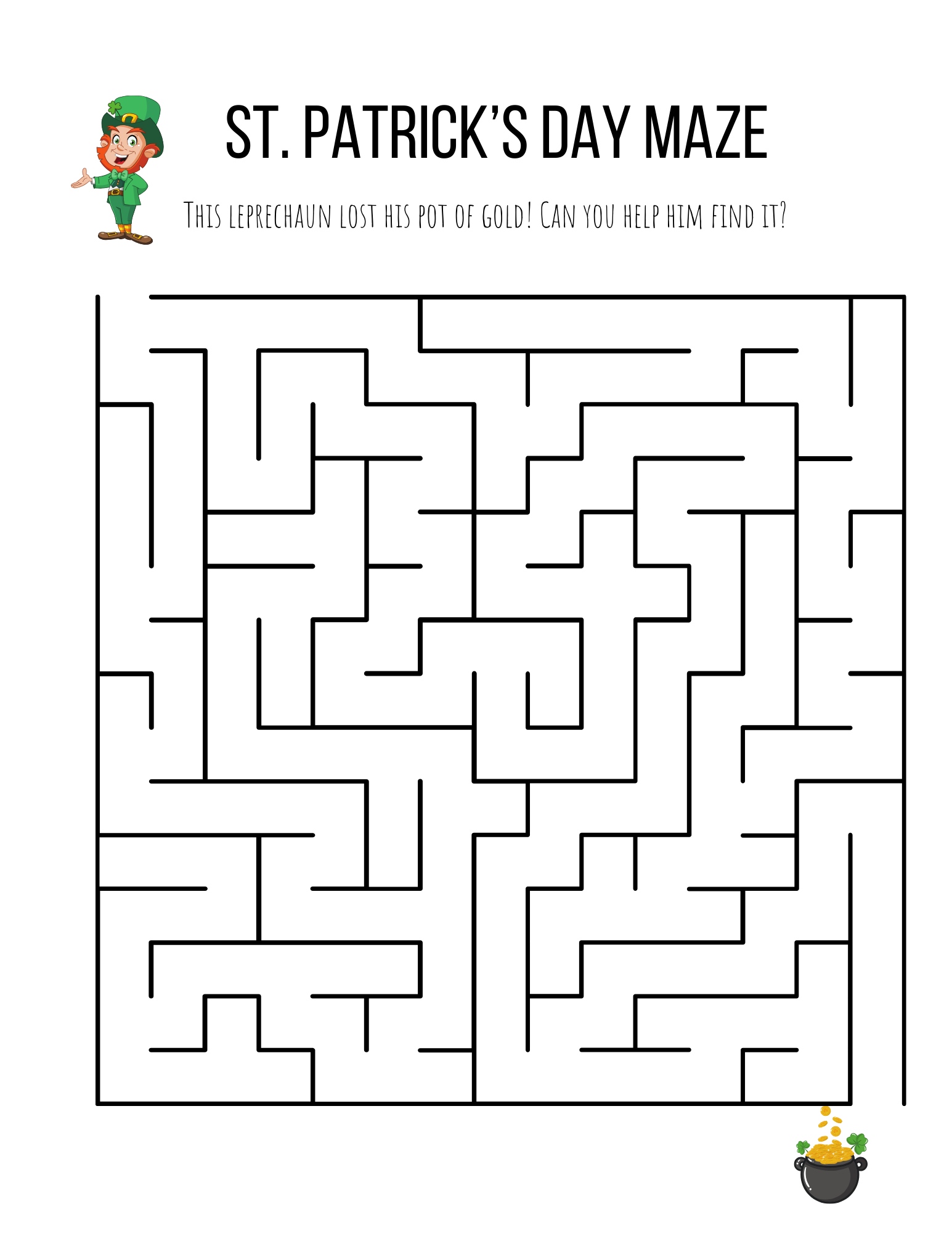 Free St. Patrick&amp;#039;S Day Worksheets For Kindergarten — Xoxoerinsmith with Free Printable St Patrick&amp;#039;S Day Mazes