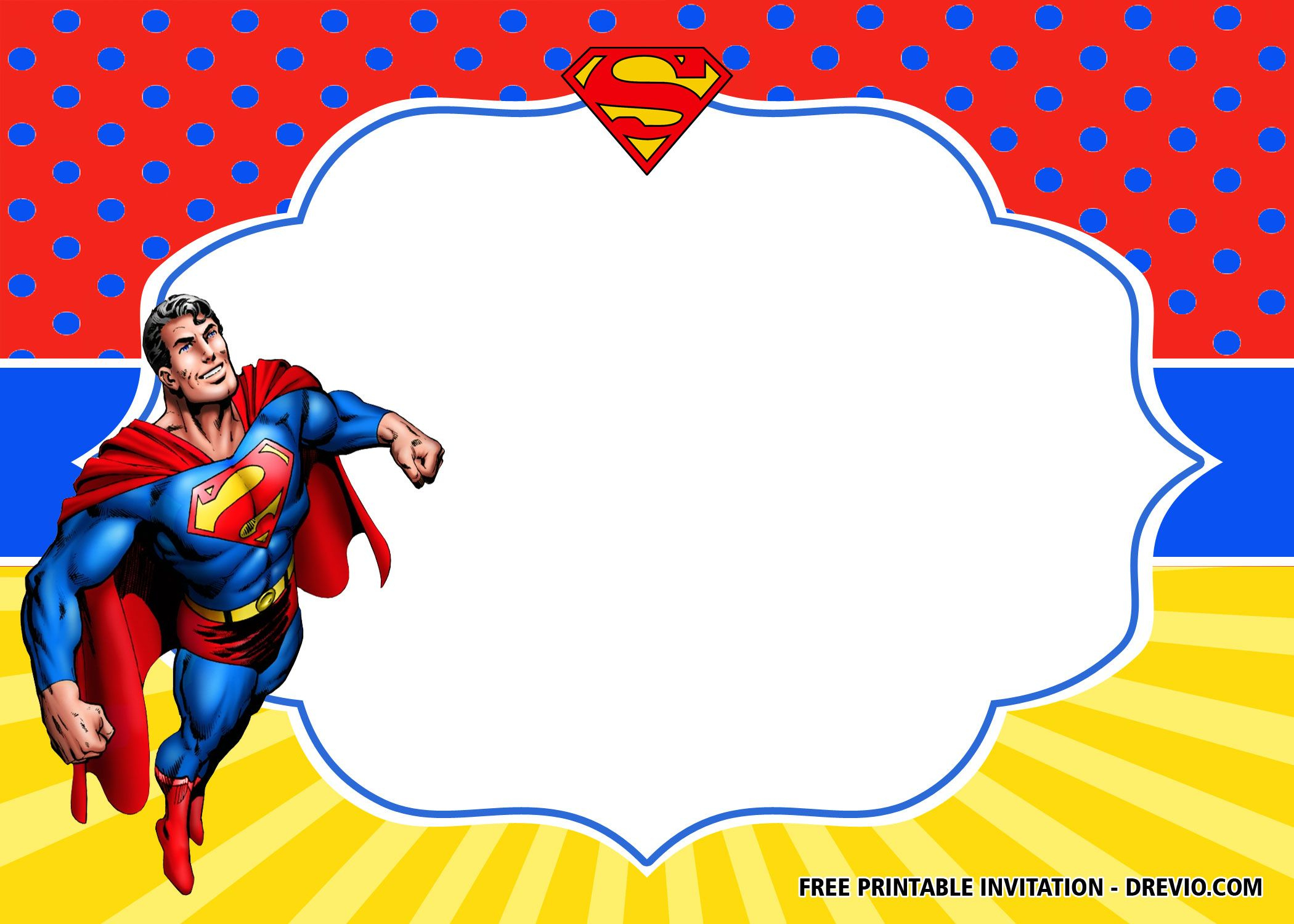 Free Superhero Superman Birthday Invitation Templates | Superman inside Free Printable Superman Invitations