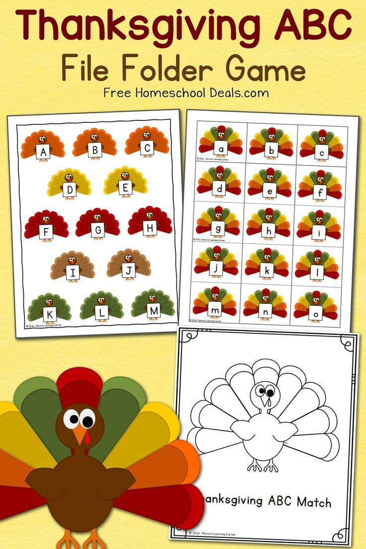 Free Thanksgiving File Folder Game (Instant Download) | Folder with Free Printable Fall File Folder Games