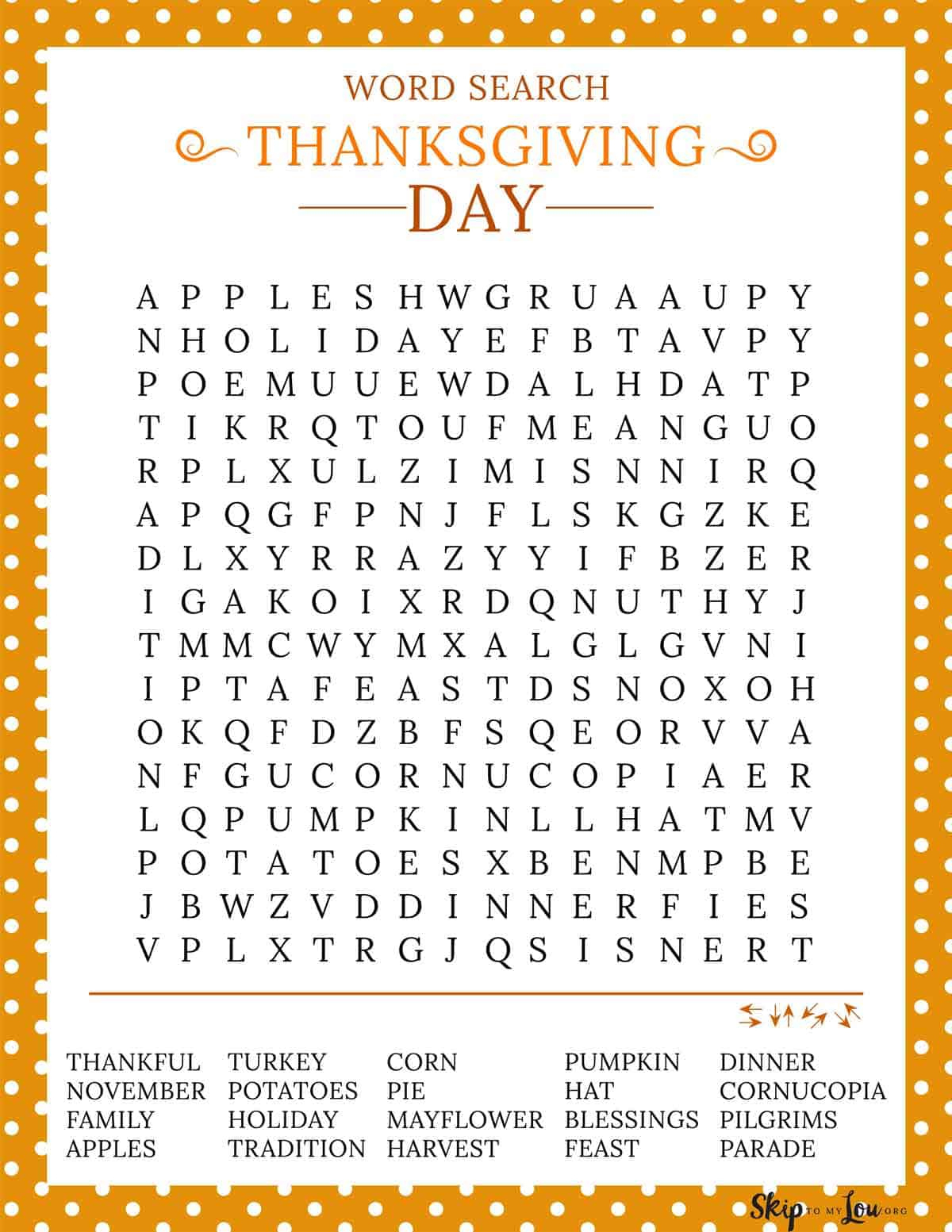 Free Thanksgiving Printables. | Skip To My Lou with regard to Free Printable for Thanksgiving