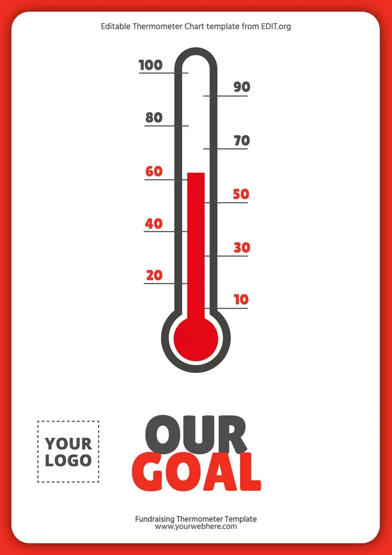 Free Thermometer Goal Tracker Templates pertaining to Free Printable Goal Thermometer Template