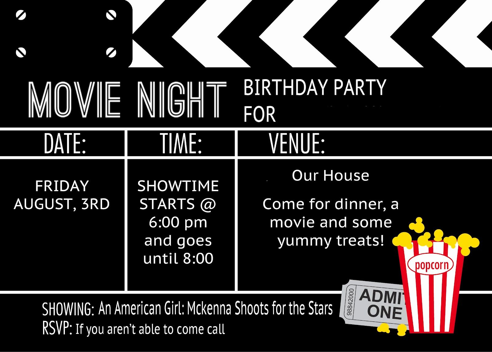 Free Ticket Invitation Template Awesome Movie Ticket Invitation with Free Printable Movie Ticket Birthday Party Invitations