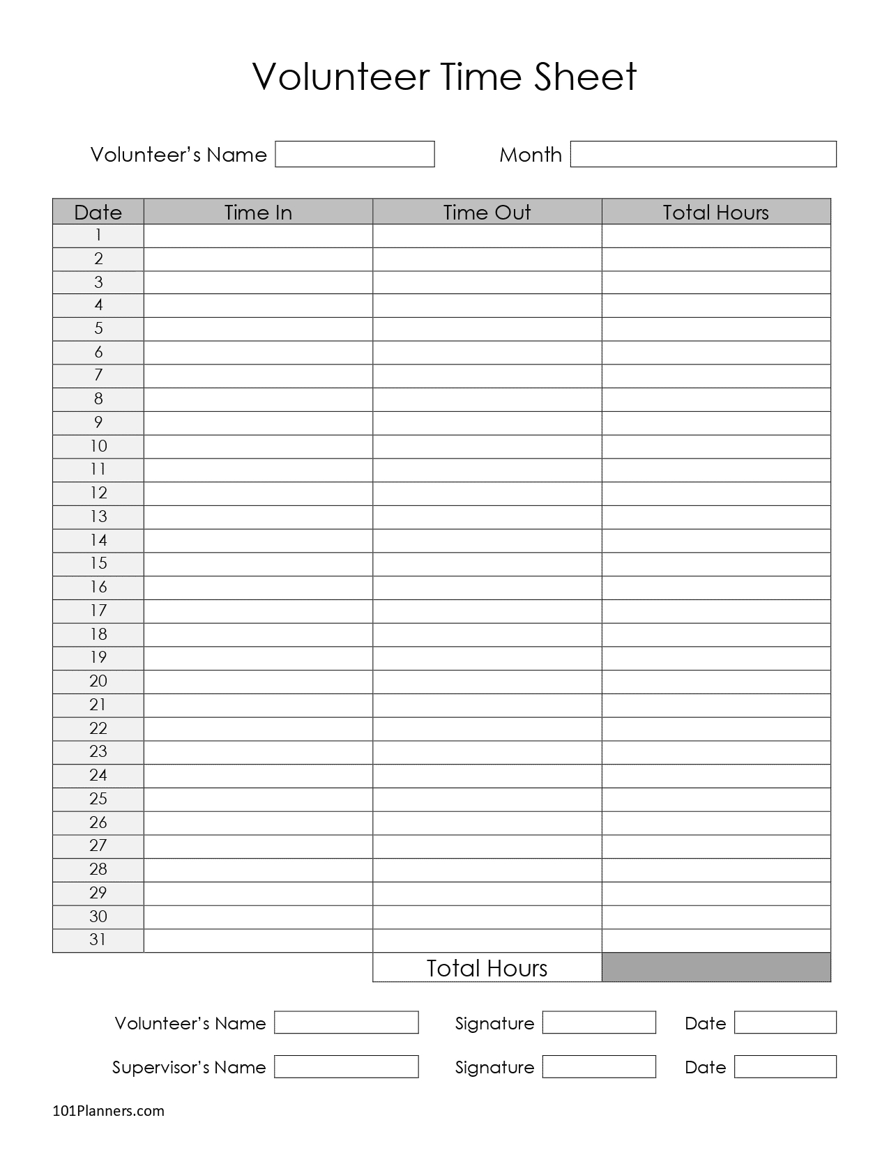 Free Timesheet Template Printables | Instant Download with Free Printable Time Sheets