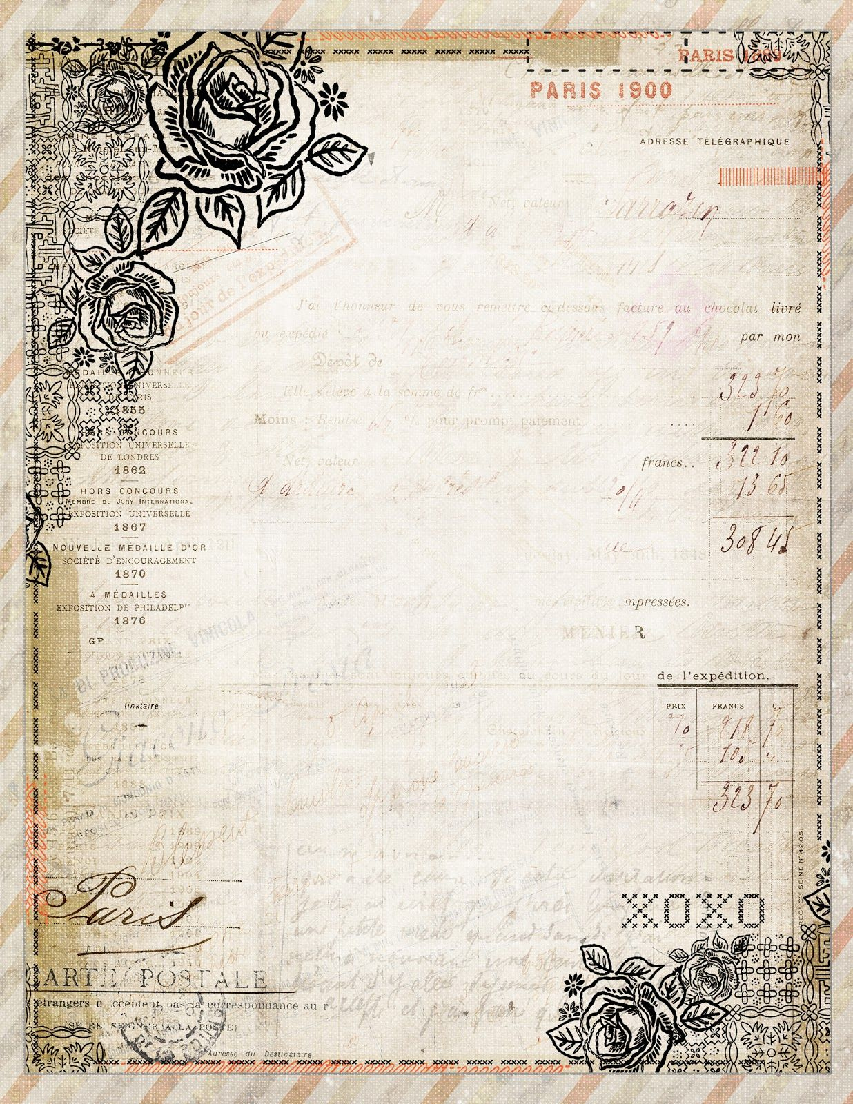 Free To Download! Printable Vintage Style French Stationary with Free Printable Vintage Stationary