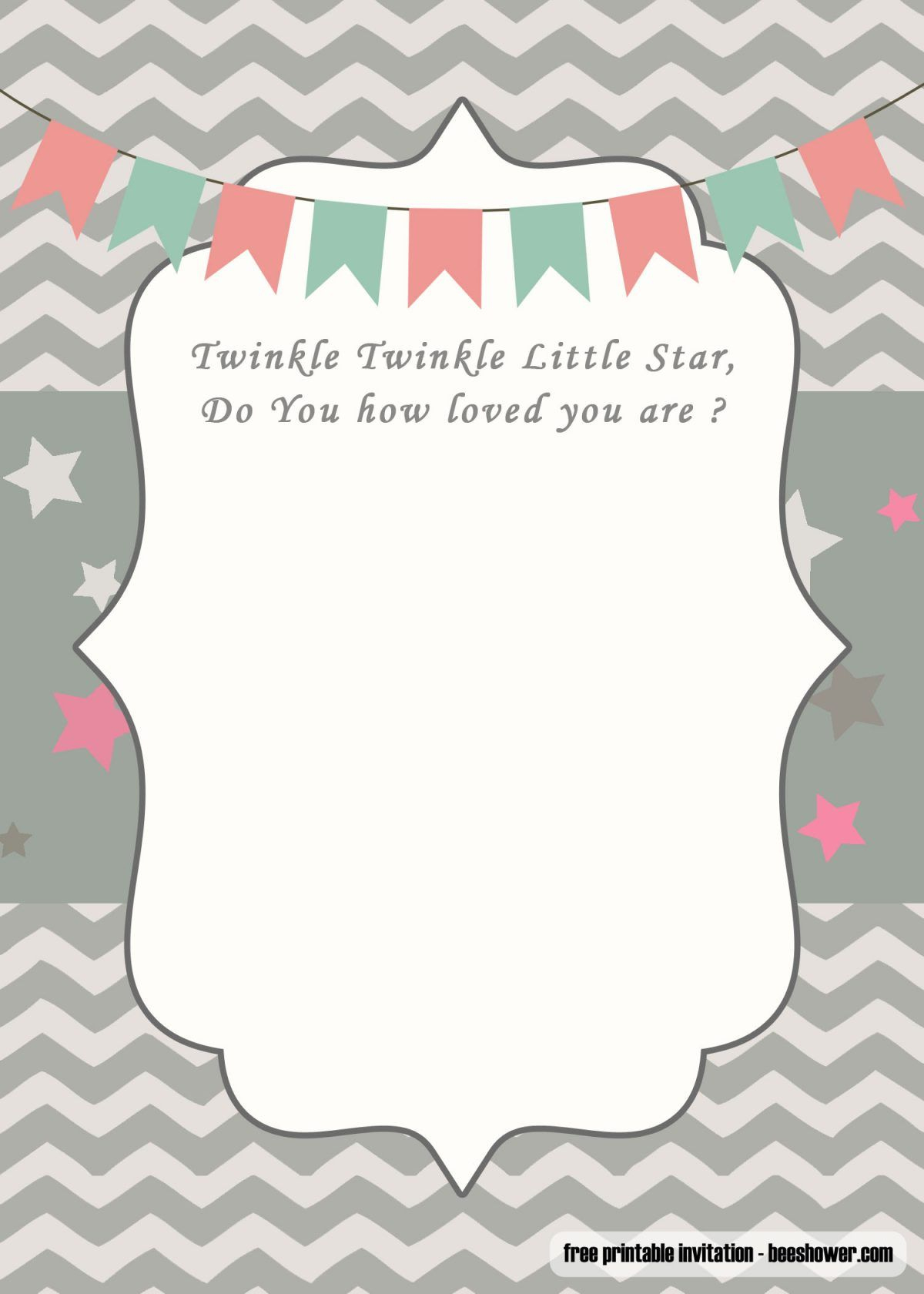 Free Twinkle-Twinkle Little Star Baby Shower Invitations – Free inside Free Printable Twinkle Twinkle Little Star Baby Shower Invitations