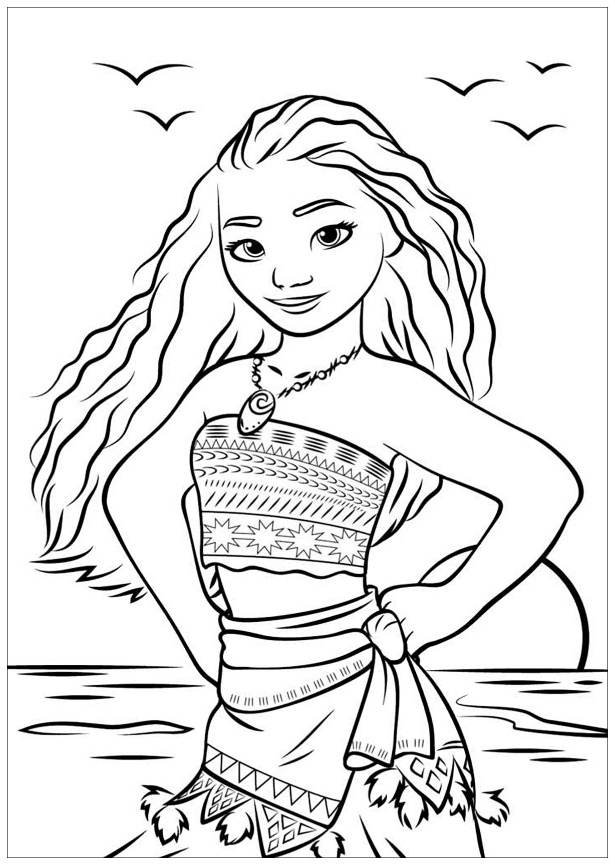 Free Vaiana Drawing To Print And Color - Moana Kids Coloring Pages intended for Moana Coloring Pages Free Printable