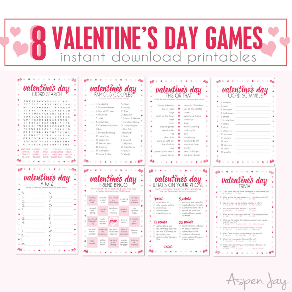 Free Valentines Couples Game Cards - Aspen Jay within Free Printable Valentine Party Games For Adults