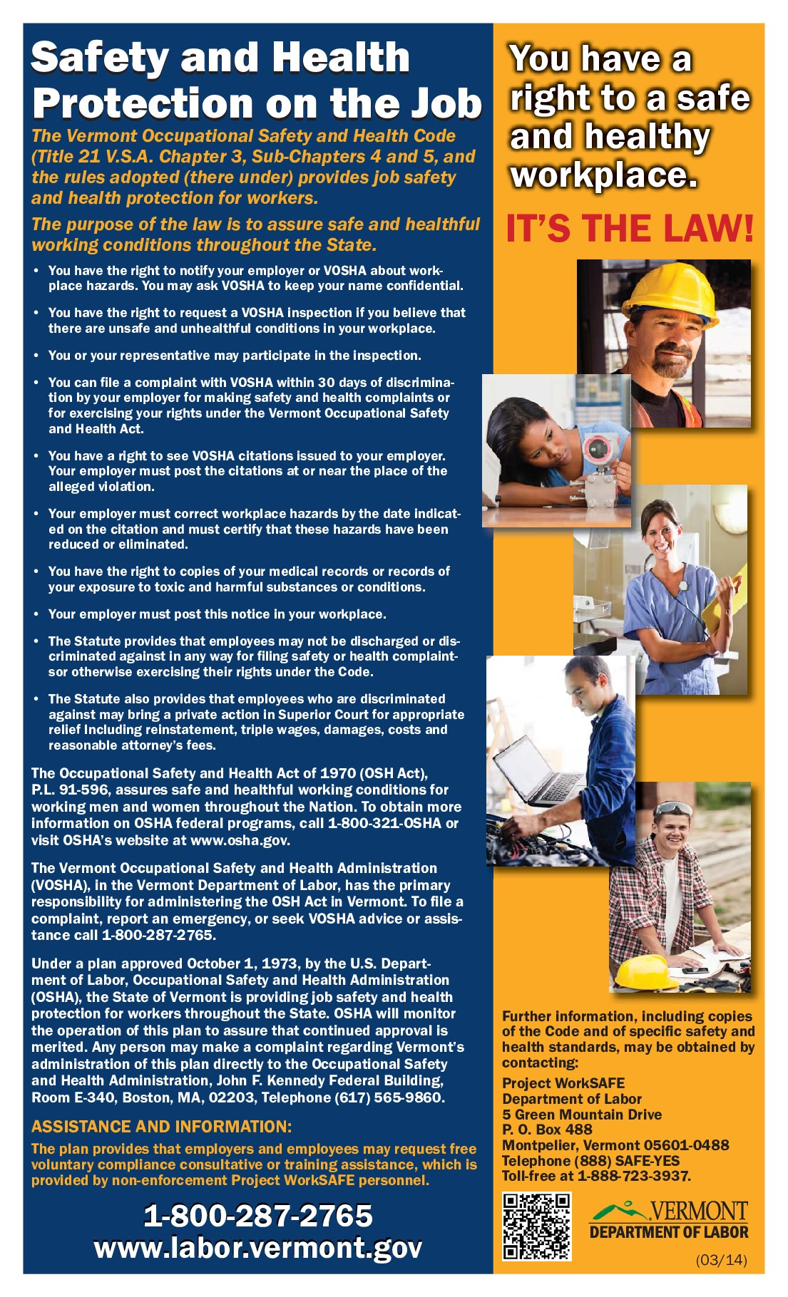 Free Vermont Osha 2024 within Free Printable Osha Posters