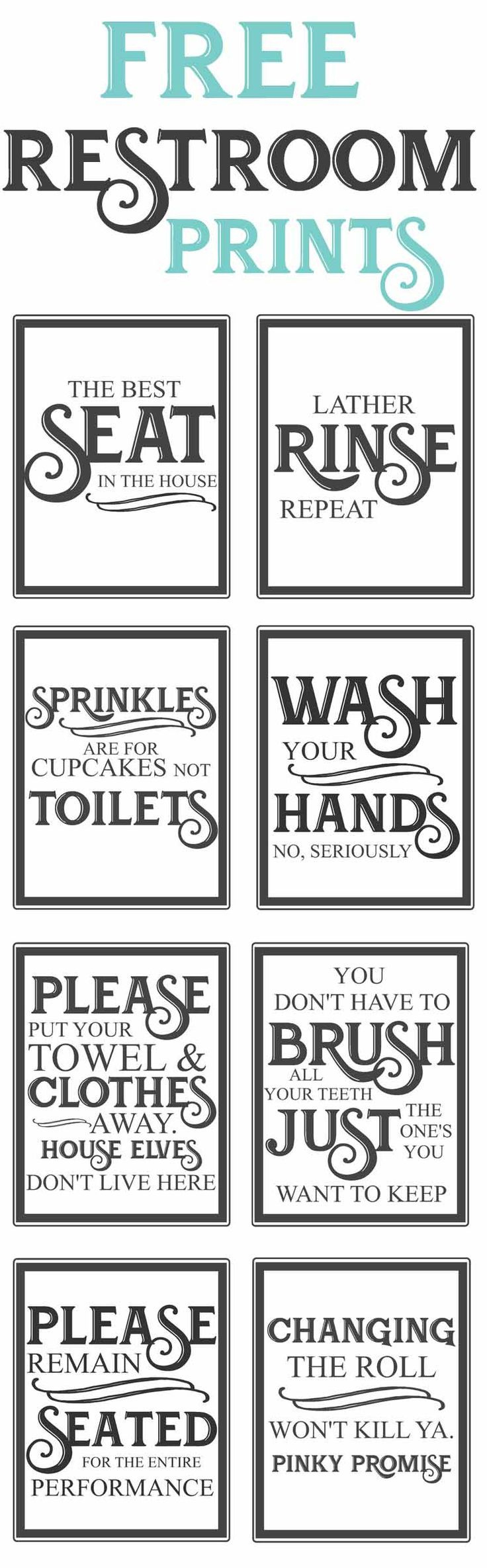 Free Vintage Bathroom Printables - | Bathroom Printables, Vintage for Free Printable Bathroom Signs