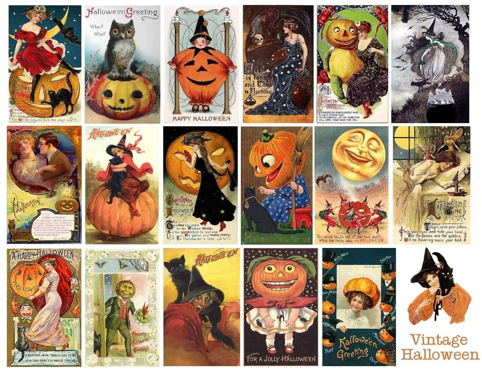 Free Vintage Digital Stamps** | Vintage Halloween Printables intended for Free Printable Vintage Halloween Images