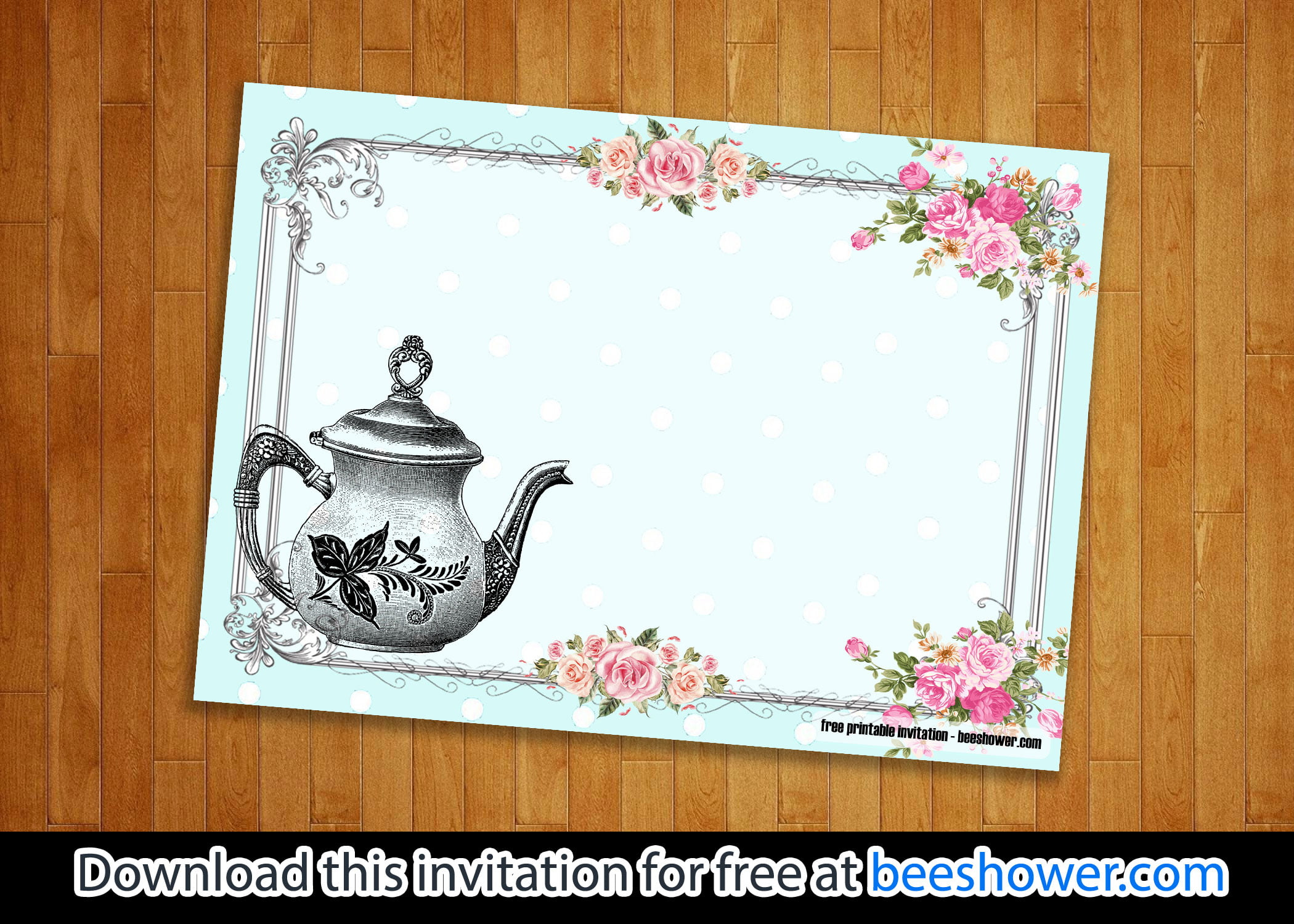 Free Vintage Tea Party Baby Shower Invitations | Download Hundreds pertaining to Free Vintage Tea Party Printables