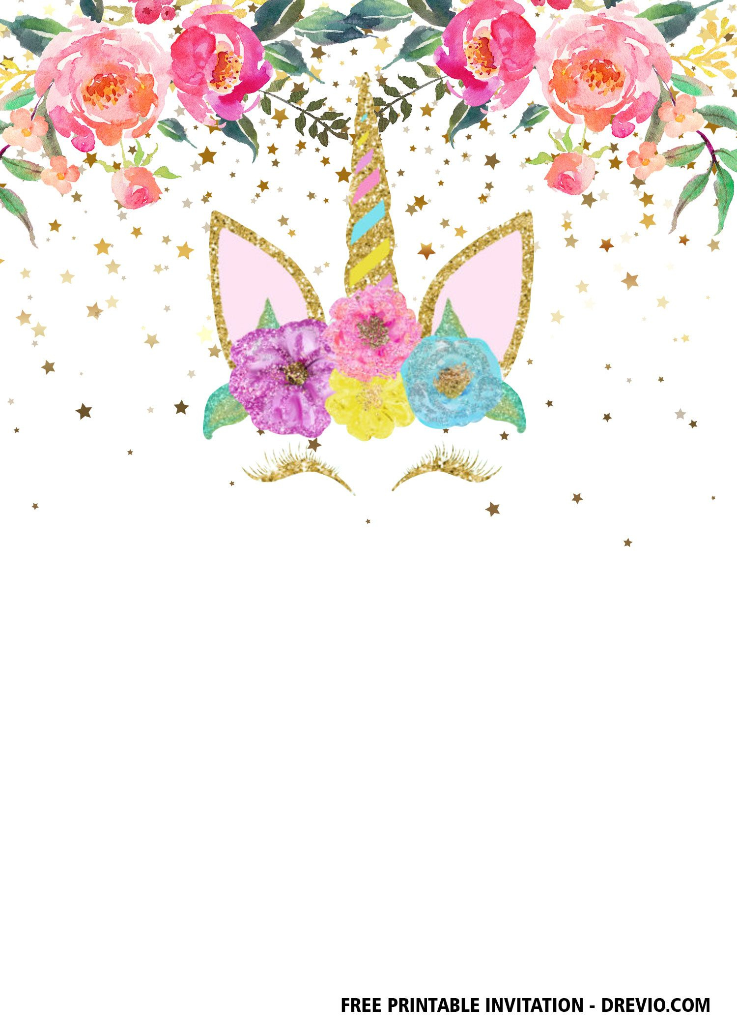 Free Vintage Unicorn Birthday Invitation Templates | Unicorn intended for Free Printable Unicorn Invitations