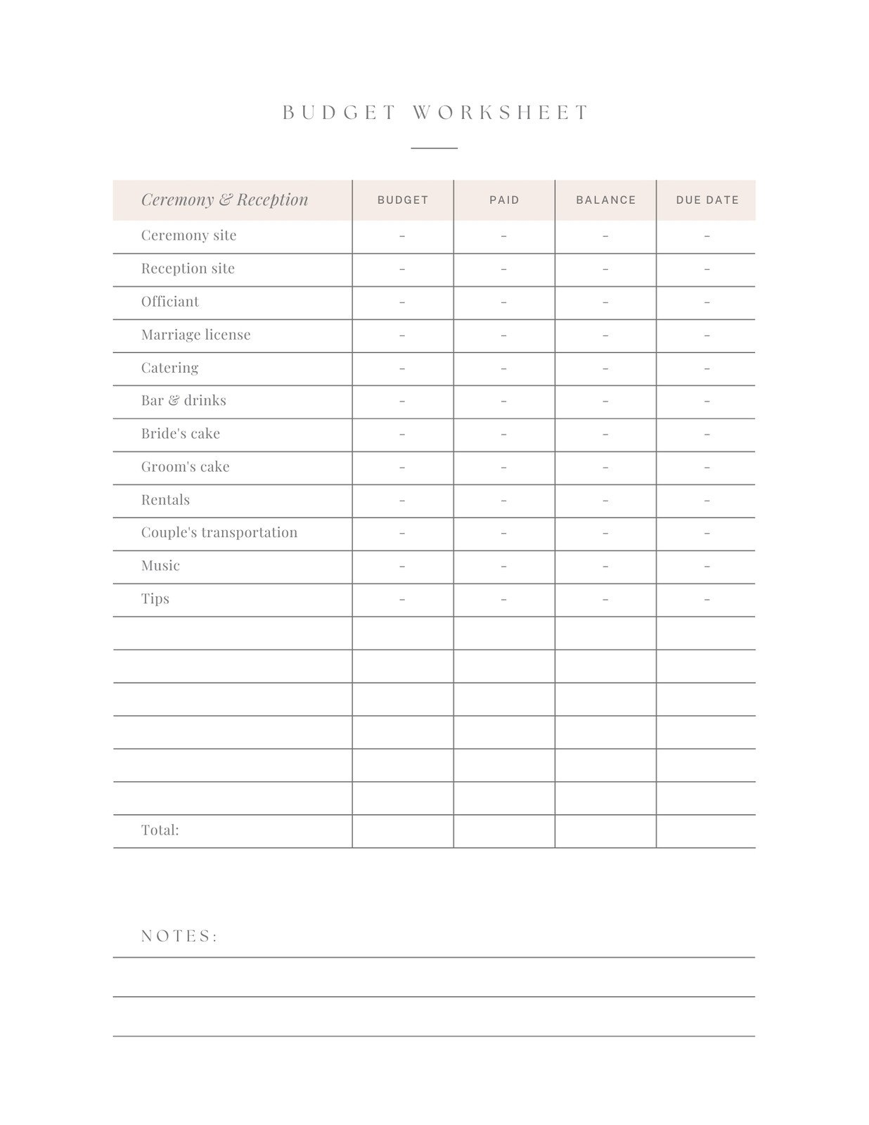 Free Wedding Checklist Templates To Edit And Print | Canva throughout Free Printable Wedding Planner Forms