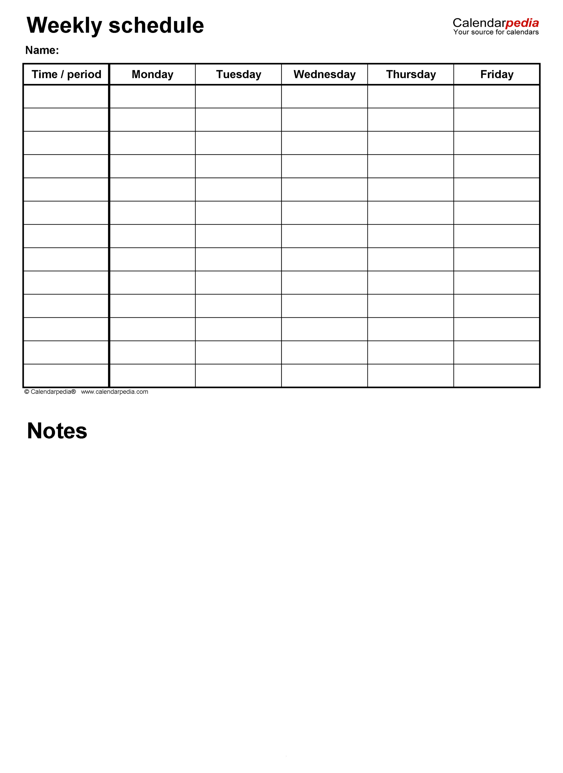 Free Weekly Schedules For Pdf - 18 Templates with regard to Free Printable Weekly Work Schedule