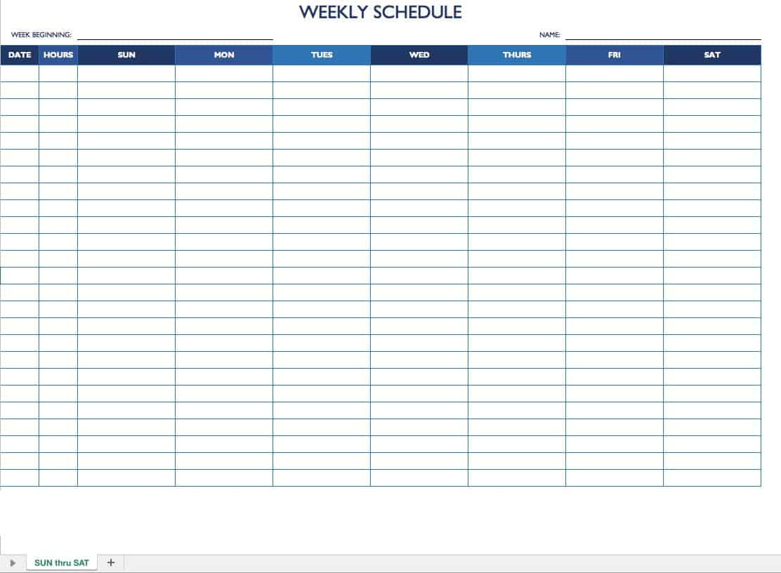 Free Work Schedule Templates For Word And Excel |Smartsheet in Free Printable Work Schedule Maker