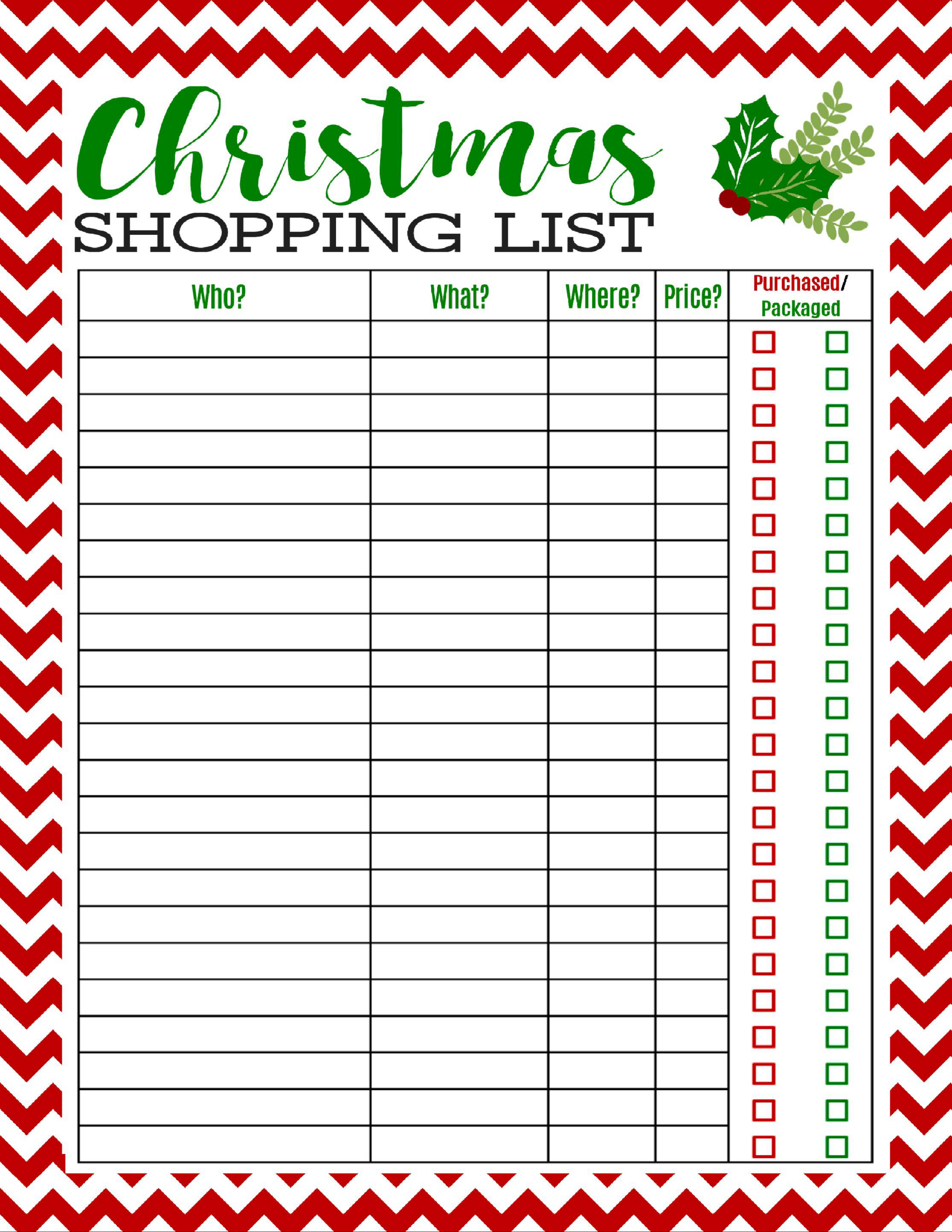 Freebie Printable Christmas Shopping List - Mom 4 Real regarding Free Printable Gift List