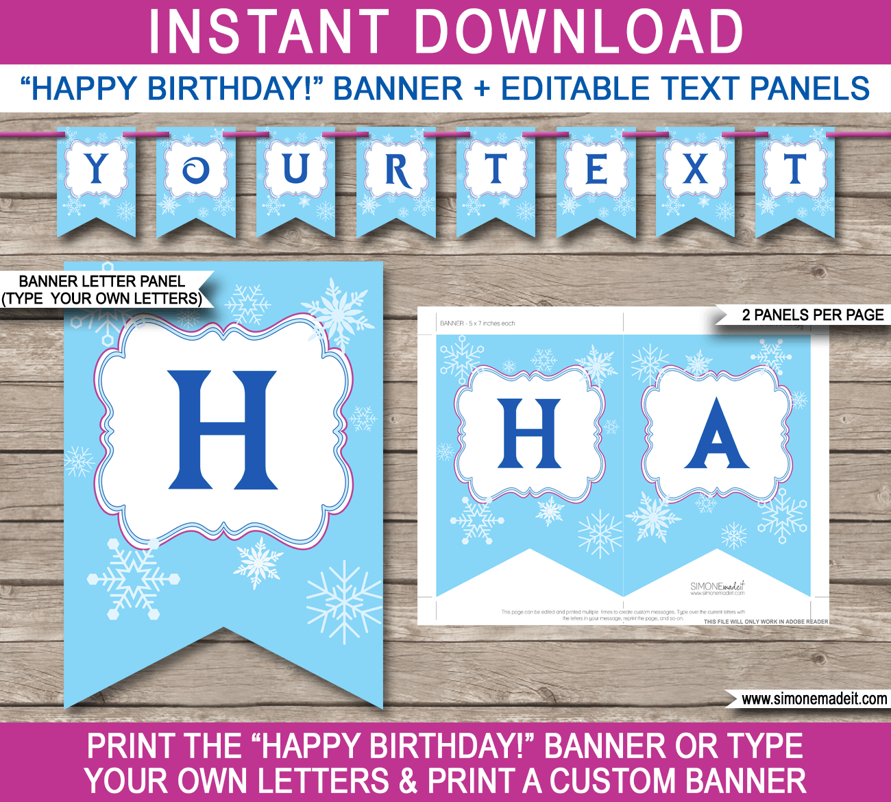 Frozen Party Banner Template pertaining to Frozen Happy Birthday Banner Free Printable