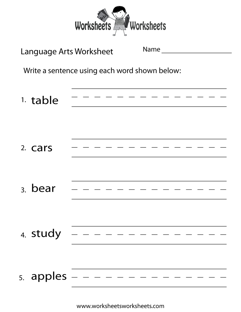 Fun Language Arts Worksheet | Worksheets Worksheets in Free Printable Language Arts Worksheets For 1St Grade