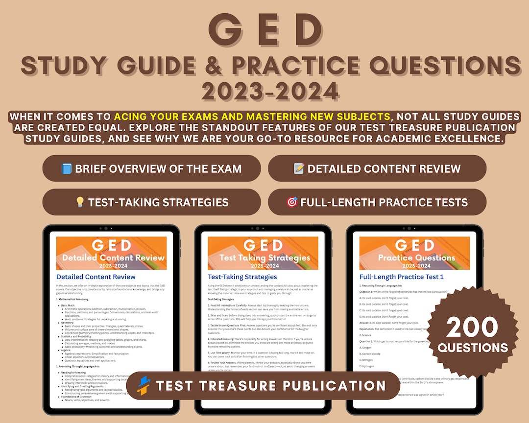 Ged Exam Study Guide 2023-2024 Ged Test Prep Math, Language Arts, Science, Social Studies Practice Questions &amp;amp; Test-Taking Strategies - Etsy throughout Free Ged Practice Test 2025 Printable