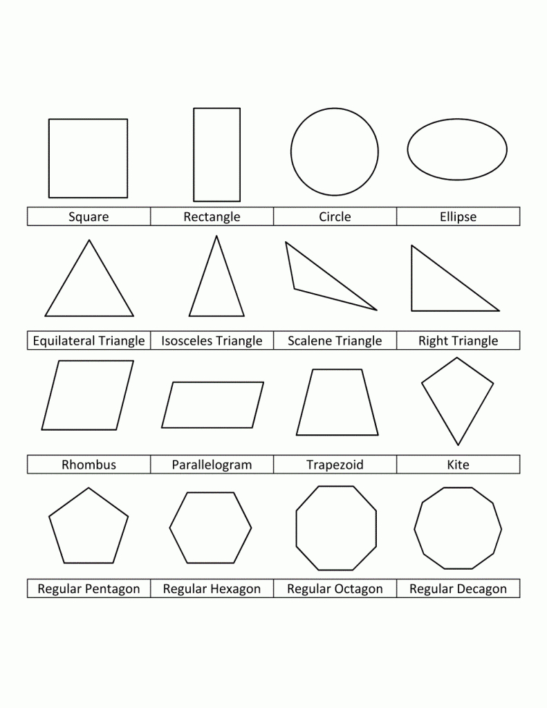 Geometric Shapes Coloring Pages For Kids for Free Printable Geometric Shapes