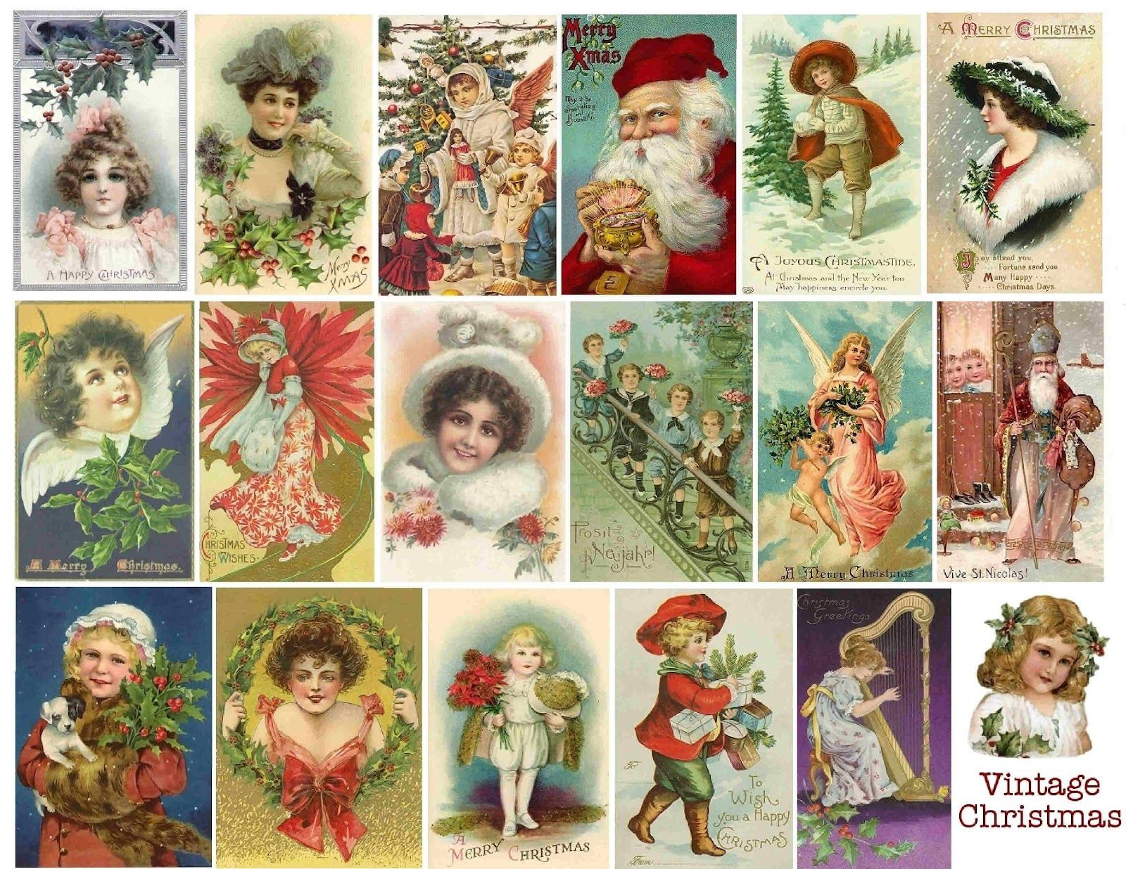 Get Festive With A Free Printable Christmas Collage in Free Printable Vintage Christmas Pictures