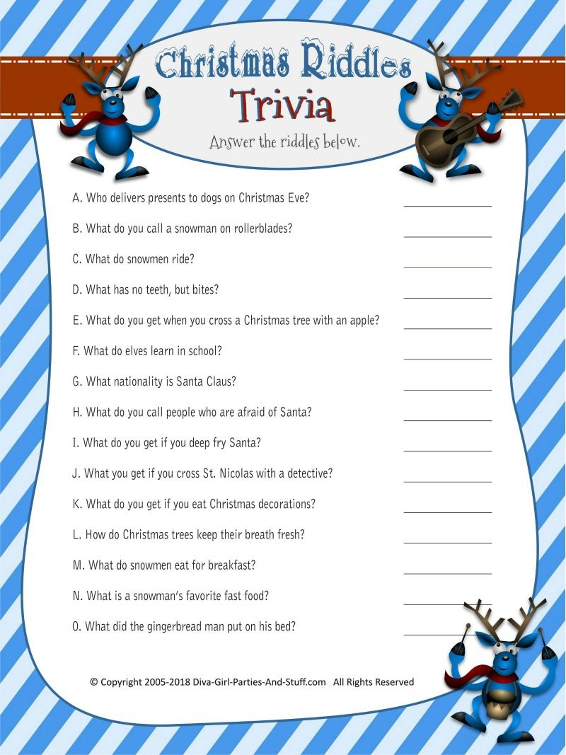 Get Festive With This Christmas Riddles Trivia Game!&amp;quot; inside Free Printable Christmas Riddle Games