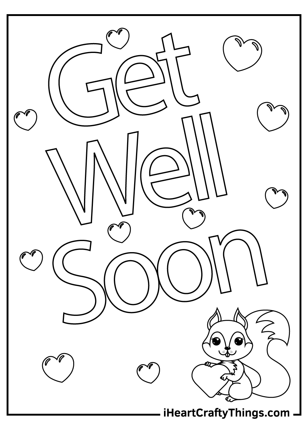 Get Well Soon Coloring Pages (100% Free Printables) in Free Printable Get Well Cards to Color