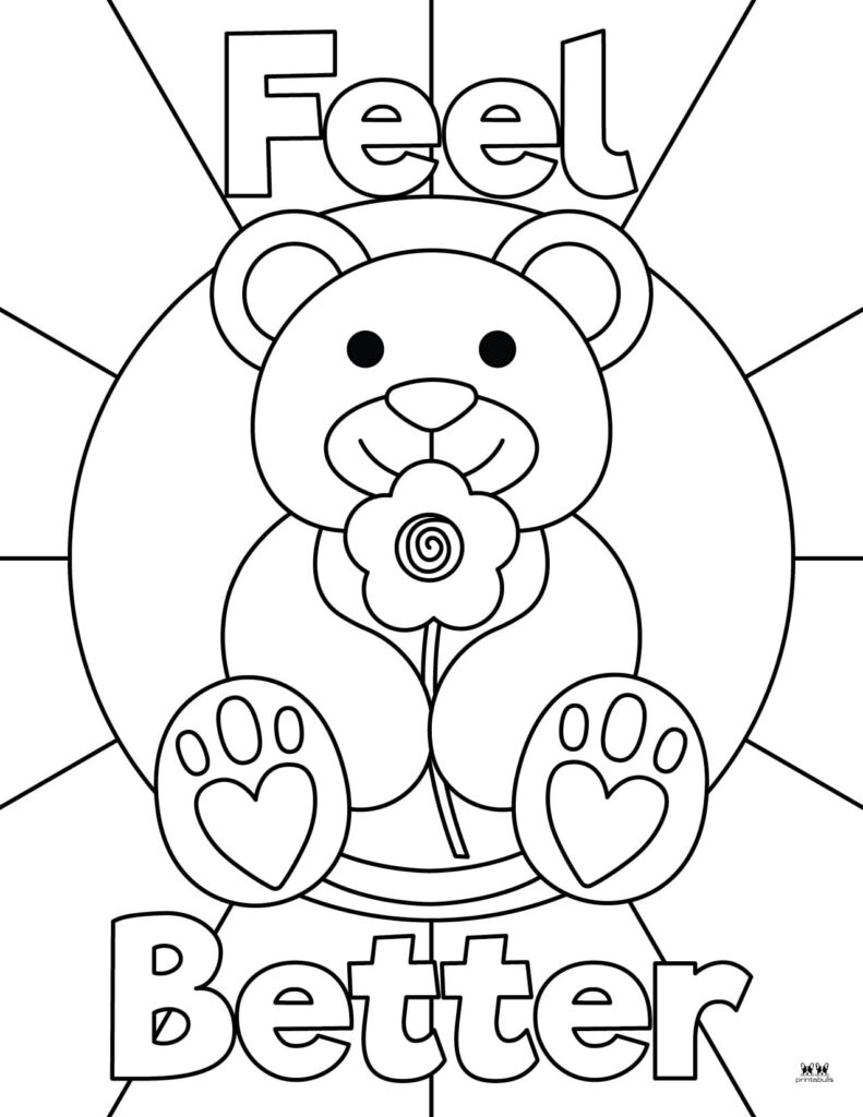 Get Well Soon Coloring Pages - 15 Free Pages | Printabulls within Free Printable Get Well Cards To Color