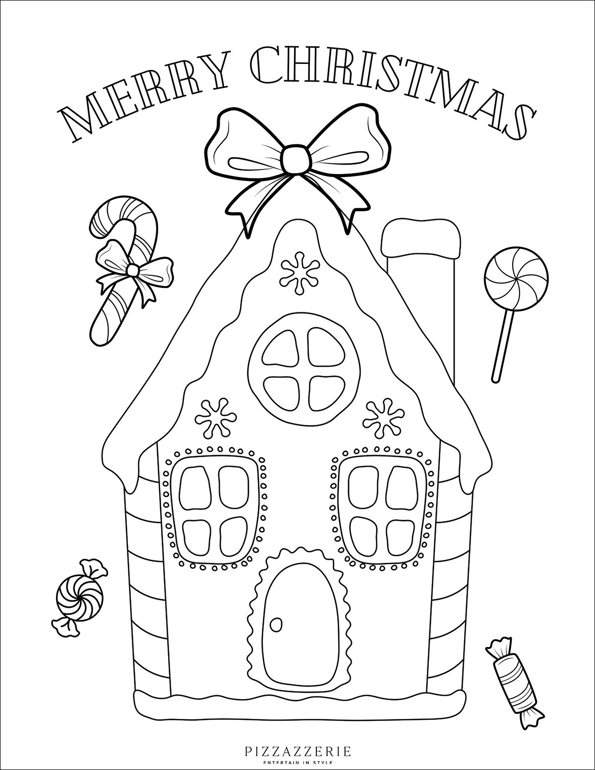 Gingerbread House Coloring Pages (Free Printable Pdfs) - Pizzazzerie inside Free Printable Gingerbread House