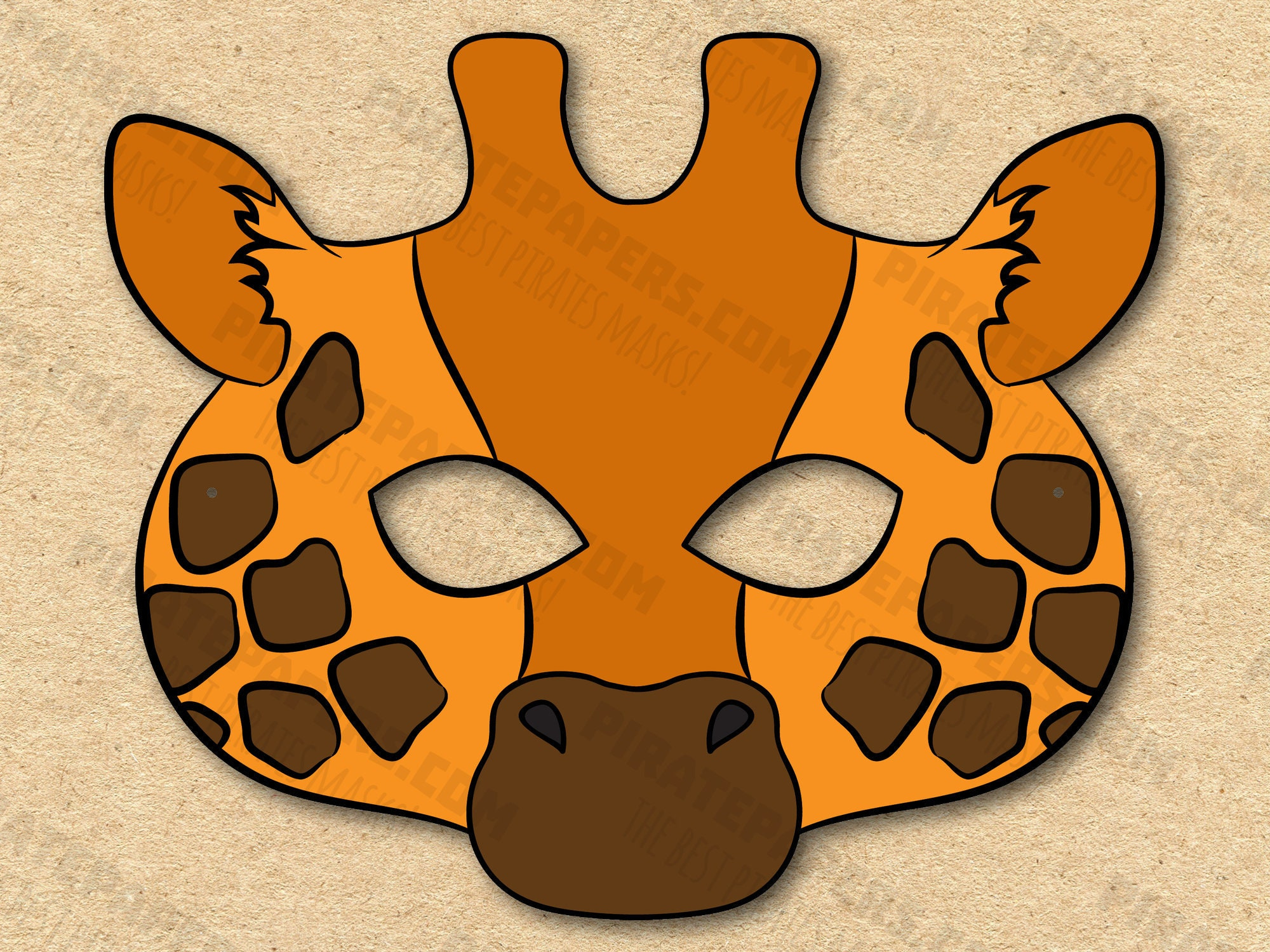 Giraffe Mask Printable, Paper Diy For Kids And Adults. Pdf regarding Giraffe Mask Template Printable Free