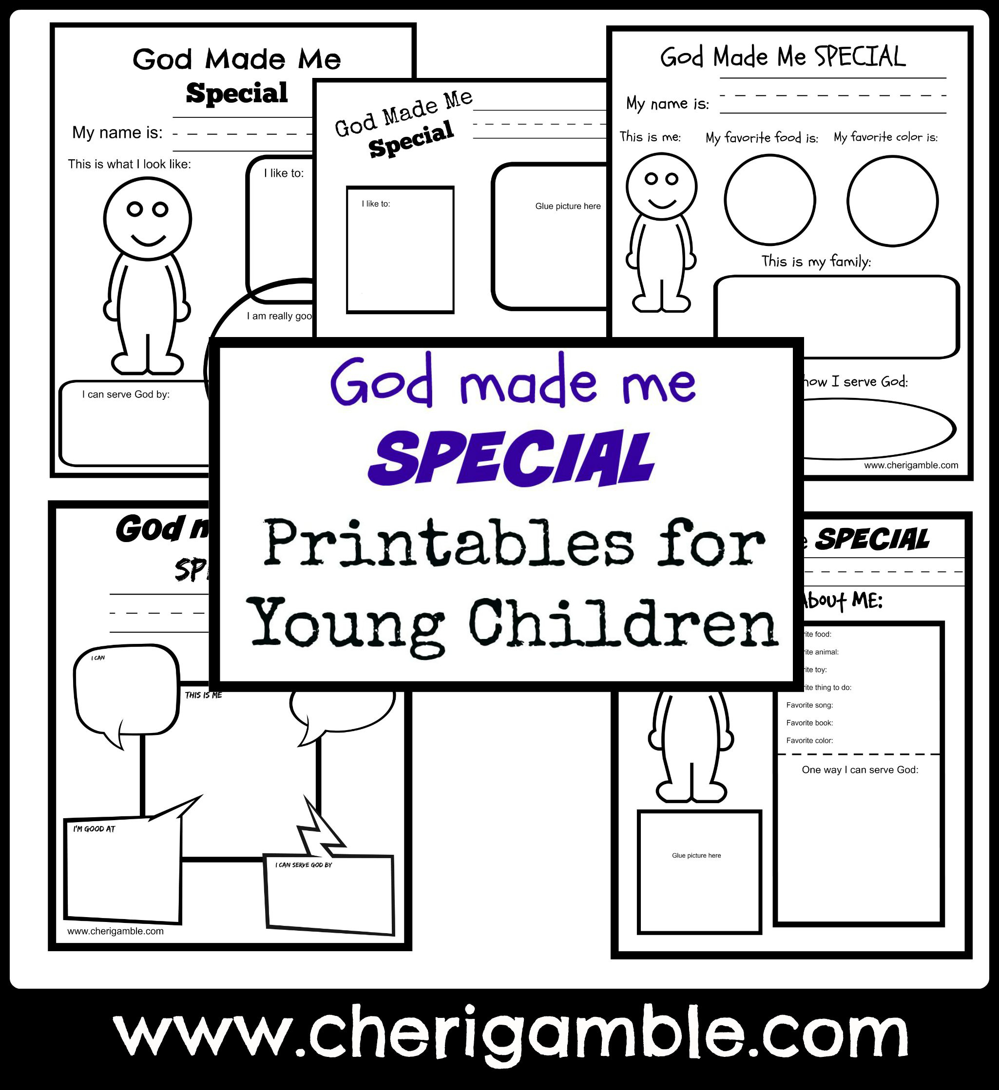 God Made Me Special: Printables For Young Children – Cheri Gamble with regard to God Made Me Free Printable