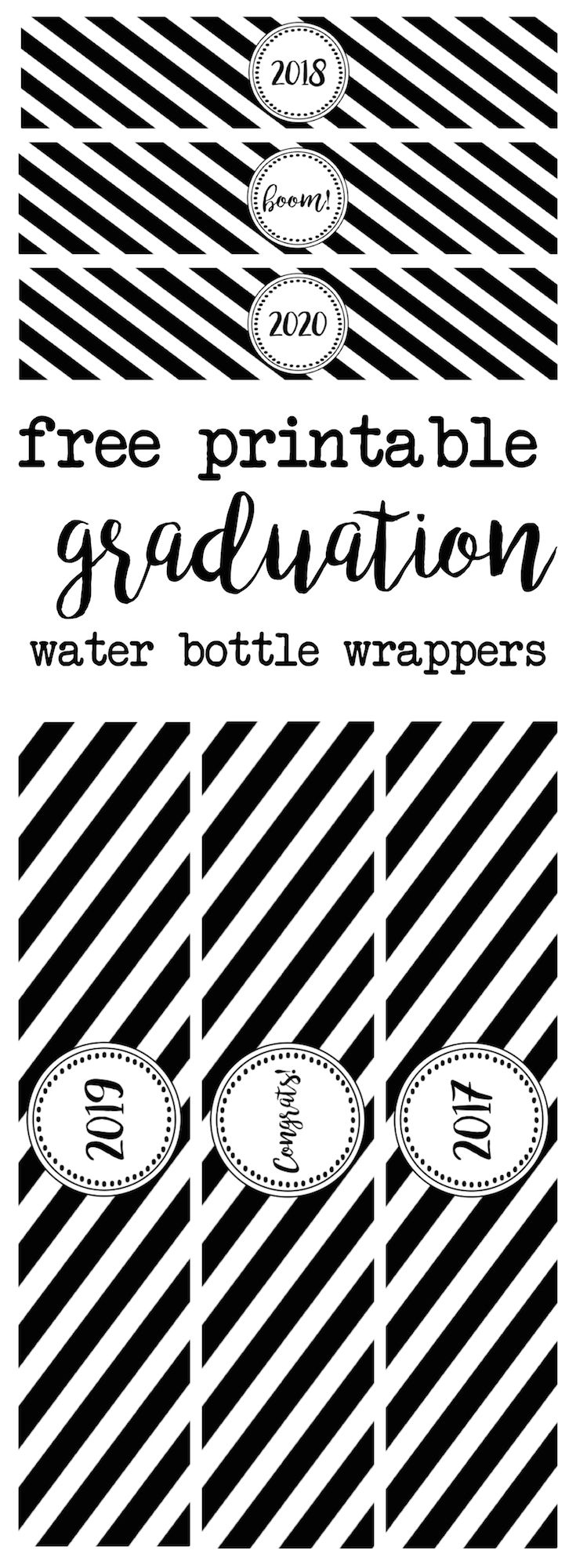 Graduation Water Bottle Wrappers - Paper Trail Design | Water pertaining to Free Printable Water Bottle Labels Graduation